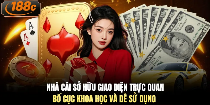 Nhà cái sở hữu giao diện trực quan, bố cục khoa học và dễ sử dụng 